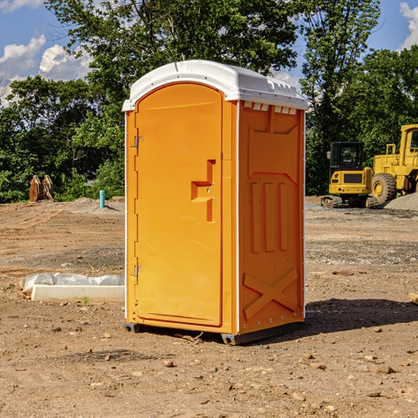 how often are the portable restrooms cleaned and serviced during a rental period in Howard Colorado